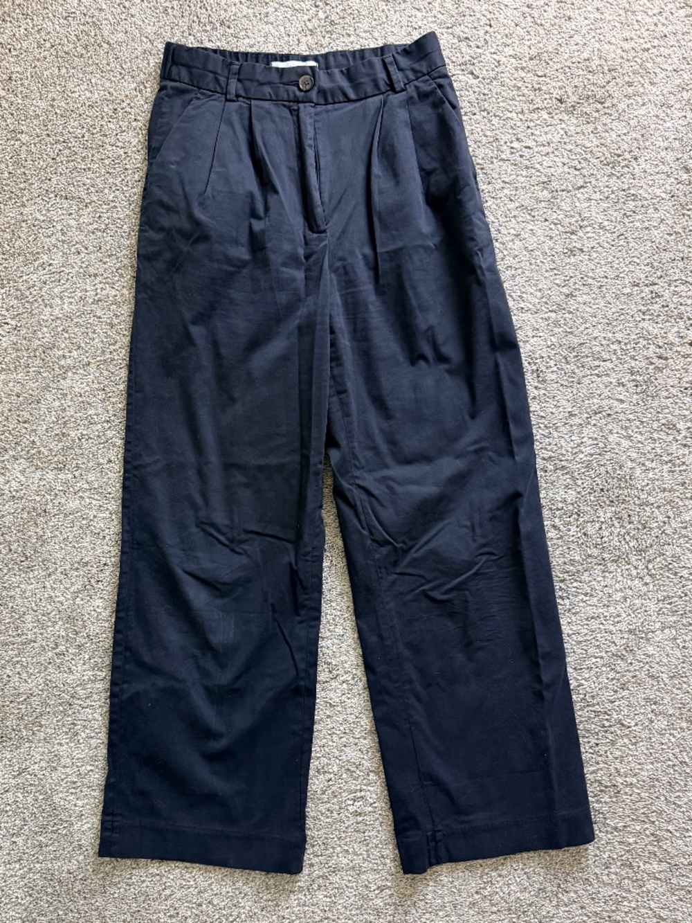 Abercrombie Sloane Tailored Wide Leg Pant Twill pleated chino size 28 black